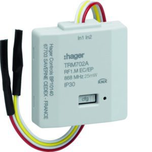 KNX-RF Tasterschnittstelle 2fach Batterieversorgt Up Hager HTRM702A