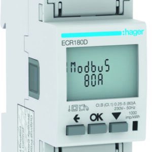 Energiezähler 1ph,direkt 80A, MODBUS,MID Hager HECR180D
