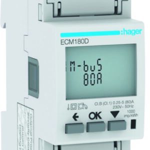 Energiezähler 1ph,direkt 80A, MBUS, MID Hager HECM180D
