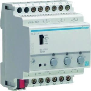 KNX Steuereinheit 3fach 1-10 V REG Hager HTX211A