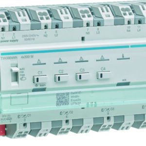 KNX Universaldimmaktor 4fach 4x300W, ESL/LED, kombinierbar Hager HTYAS664AN