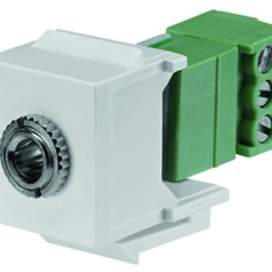 Miniklinken-Keystone, Schraub-/Steckanschluss, für Montageadapter KMK-MA Up und andere Keystone-Aufnahmen, reinweiss (ähnlich RAL 9010), Rutenbeck 17010654