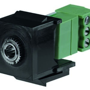 Miniklinken-Keystone, Schraub-/Steckanschluss, für Montageadapter KMK-MA Up und andere Keystone-Aufnahmen, schwarz (ähnlich RAL 9005), Rutenbeck 17010664