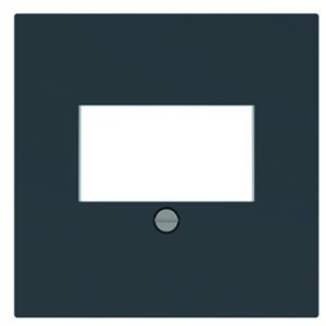 Zentralstück für 2 modulare Stecköffnungen RJ45, mit Beschriftungsfeld,  anthrazitgrau (ähnlich RAL 7016), Rutenbeck 13910063