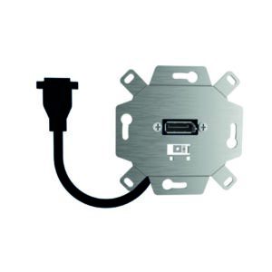 DisplayPort-Anschlussdose, 1-fach, mit Kabelpeitsche (15 cm), für handelsübliche TAE-Zentralstücke, abbrechbarer Tragring für Stegversion, Rutenbeck 17010500