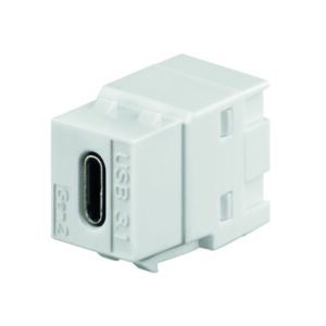 USB 3.1-Keystone, Typ C (Buchse/Buchse), für Montageadapter KMK-MA Up und andere Keystone-Aufnahmen, reinweiß (ähnlich RAL 9010), Rutenbeck 17010657