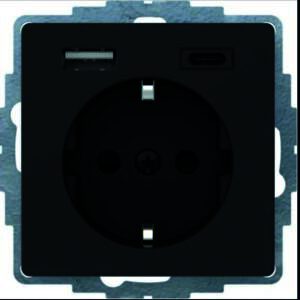 Steckdose SCHUKO/USB A-C Qx anthr. samt, Berker 48046086