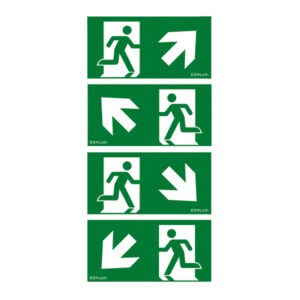 Piktogramm-Satz für Serie SLB, 21 m Erkennungsreichweite, oben rechts, oben links, unten rechts, unten links, ESYLUX EN10032738