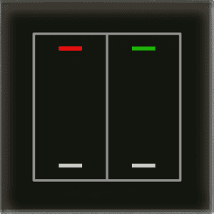 KNX Glastaster II Light 2-fach, RGBW, Schwarz, Neutral MDT BE-GTL20S.01S
