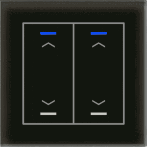 KNX Glastaster II Light 2-fach, RGBW, Schwarz, Jalousie MDT BE-GTL20S.A1S