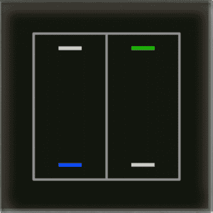 KNX Glastaster II Light 2-fach, RGBW, Temperatursensor, Schwarz, Neutral MDT BE-GTL2TS.01S
