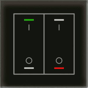 KNX Glastaster II Light 2-fach, RGBW, Temperatursensor, Schwarz, Schalten MDT BE-GTL2TS.B1S
