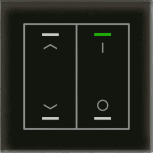 KNX Glastaster II Light 2-fach, RGBW, Temperatursensor, Schwarz, Jalousie_Sch. MDT BE-GTL2TS.C1S