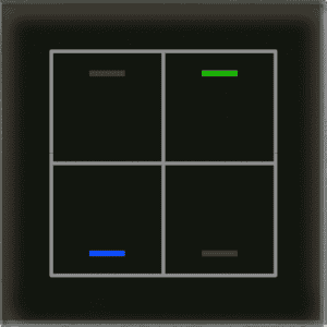 KNX Glastaster II Light 4-fach, RGBW, Temperatursensor, Schwarz, Neutral MDT BE-GTL4TS.01S