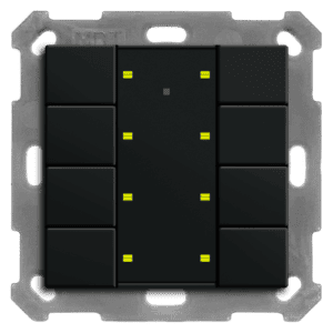 KNX Taster Plus 55 8-fach, Schwarz matt MDT BE-TA55P806.02