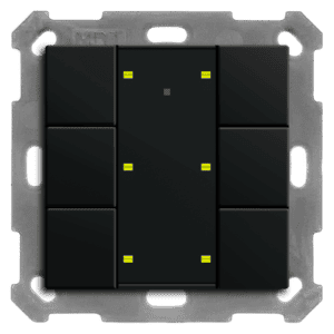 KNX Taster Plus TS 55 6-fach, Schwarz matt MDT BE-TA55T606.02
