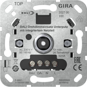 DALI Drehdimmeins. UP Netzteil Einsatz Gira 202700