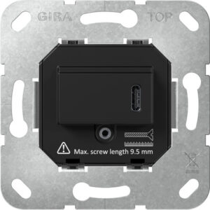 USB-Spannungsvers. PD 1f Typ C Einsatz Schwarz Gira 236300