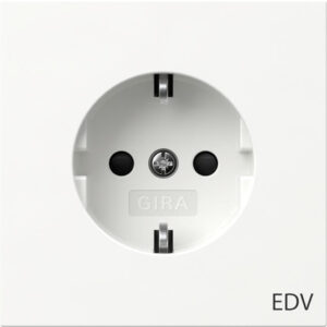 SCHUKO-Steckd. Aufdruck EDV + SP Flächenschalter Reinweiß Gira 446170