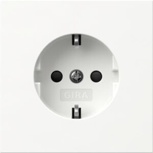 SCHUKO-Steckd. SP o.Kr. Flächenschalter Reinweiß Gira 475570