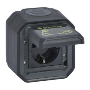 Plexo New FRAP Green'Up Schutzkontakt-Steckdose SL,EB,IP44,IK08, Anthrazit Legrand 069708L