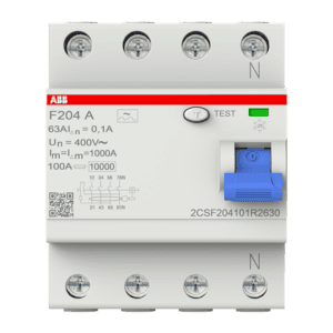 FI-Schutzschalter 4P, Typ A, 63A, 100mA F204 A-63/0.1 ABB 2CSF204101R2630