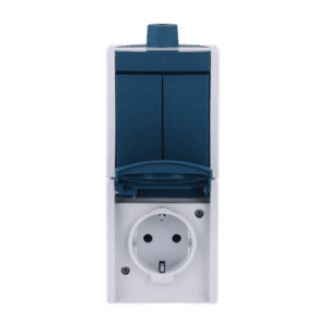 Kombination SCHUKO® Steckdose, mit Wippschalter, Serienschaltung Busch-Jaeger 2601/5/20EW-53-503