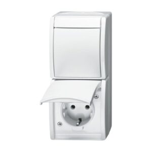 Kombination SCHUKO® Steckdose, mit Wippschalter Aus- und Wechselschaltung 2601/6/20 EW-54 Busch Jaeger 2CKA001684A0327