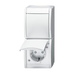 Kombination SCHUKO® Steckdose, mit Wippschalter mit erh. Berührungsschutz 2601/6/20 EBW-54 Busch Jaeger 2CKA001684A0331