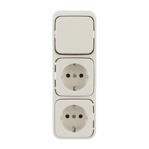 Kombination 2 SCHUKO® Steckdosen, mit Wippschalter Aus- und Wechselschaltung 2601/6/2300/2 EAP Busch Jaeger 2CKA001686A0013