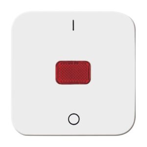 Wippe mit roter Kalotte, mit Aufdruck   Reflex SI/SI Linear 2508-214 Busch Jaeger 2CKA001731A0918
