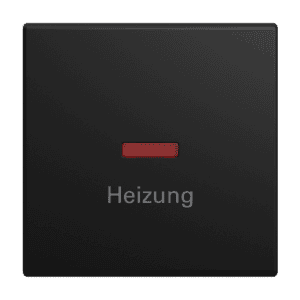 Wippe mit Aufdruck Heizung mit kleiner roter Kalotte für Schalter/Taster, einteilige Wippe schwarz matt - Busch-balance® SI 1789 H-915 Busch Jaeger 2CKA001731A4033