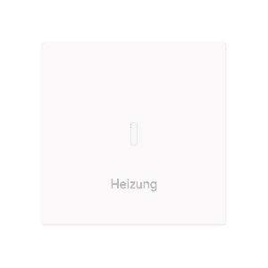 Wippe mit Aufdruck Heizung mit kleiner roter Kalotte für Schalter/Taster, einteilige Wippe studioweiß matt - Busch-art linear® 1789 H-44M Busch Jaeger 2CKA001751A3358