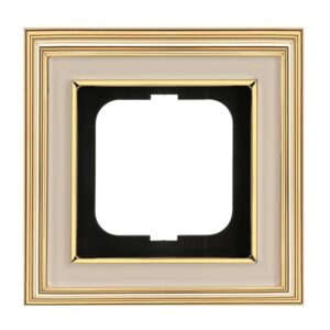 Abdeckrahmen 1-fach Messing poliert elfenbeinweiß - Busch-dynasty® 1721-838 Busch Jaeger 2CKA001754A4633