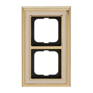 Abdeckrahmen 2-fach Messing poliert elfenbeinweiß - Busch-dynasty® 1722-838 Busch Jaeger 2CKA001754A4634
