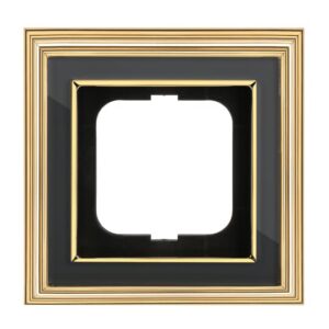 Abdeckrahmen 1-fach Messing poliert anthrazit - Busch-dynasty® 1721-835 Busch Jaeger 2CKA001754A4638