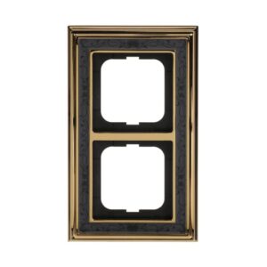Abdeckrahmen 2-fach Messing poliert Dekor anthrazit - Busch-dynasty® 1722-833 Busch Jaeger 2CKA001754A4649