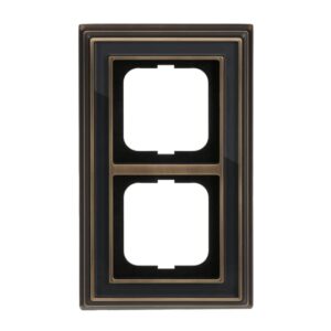 Abdeckrahmen 2-fach Messing antik anthrazit - Busch-dynasty® 1722-845 Busch Jaeger 2CKA001754A4659