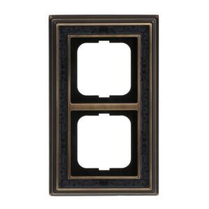 Abdeckrahmen 2-fach Messing antik Dekor anthrazit - Busch-dynasty® 1722-843 Busch Jaeger 2CKA001754A4669
