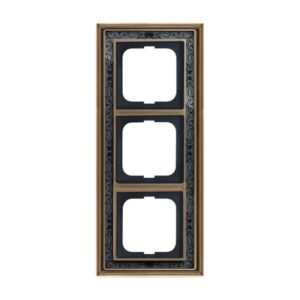 Abdeckrahmen 3-fach Messing antik Dekor anthrazit - Busch-dynasty® 1723-843 Busch Jaeger 2CKA001754A4670
