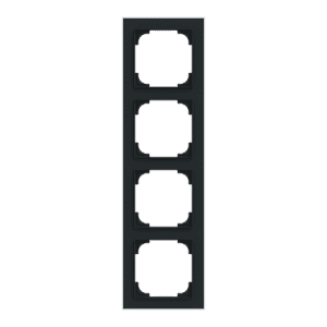 Abdeckrahmen mit Dekorring 4-fach schwarz matt/chrom - Busch-art linear® 1724-456M Busch Jaeger 2CKA001754A4922