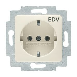 SCHUKO® Steckdosen-Einsatz 50x50 mm mit Aufdruck EDV weiß - Busch-Duro 2000® SI 20 EUCQ/DV-212 Busch Jaeger 2CKA002011A2894