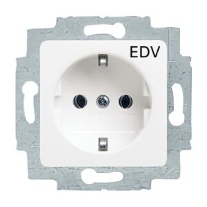 SCHUKO® Steckdosen-Einsatz 50x50 mm mit Aufdruck EDV alpinweiß - Reflex SI 20 EUCQ/DV-214 Busch Jaeger 2CKA002011A2902