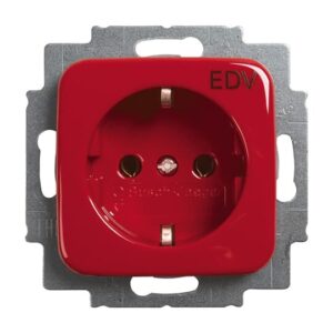 SCHUKO® Steckdosen-Einsatz mit Aufdruck "EDV 20 EUC/DV-217-101 Busch Jaeger 2CKA002011A6251