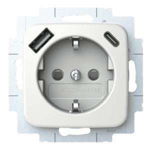 SCHUKO® USB-Steckdosen-Einsatz Safety+ mit USB A/C alpinweiß - Reflex SI 20 EUCB2USBAC-214 Busch Jaeger 2CKA002011A6296