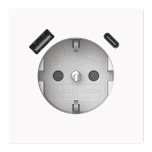 SCHUKO®-/USB-A+C Steckdose Safety+ studioweiß matt Busch-art linear® 20 EUCB2USBAC-44M Busch Jaeger 2CKA002011A6318