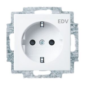 SCHUKO® Steckdosen-Einsatz mit Aufdruck EDV Safety+ alpinweiß - Busch-balance® SI 20 EUCB/DV-914 Busch Jaeger 2CKA002013A5383