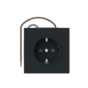 SCHUKO® Steckdose Safety+, schwarz matt mit Nachtorientierungslicht/Steplight® 20 EUCBLI-45M Busch Jaeger 2CKA002013A5520