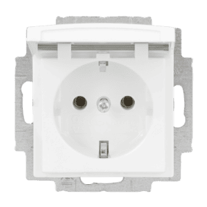 SCHUKO® Steckdosen-Einsatz mit Klappdeckel Ohne Spreize Busch-balance® SI 20 EUKR-914 Busch Jaeger 2CKA002018A1512