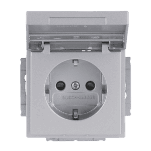 SCHUKO® Steckdosen-Einsatz mit Klappdeckel und Beschriftungsfeld 20 EUKNB-83 Busch Jaeger 2CKA002018A1539